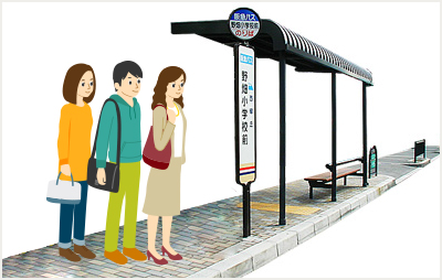 Do not step off the sidewalk until the bus stops and the door opens.
