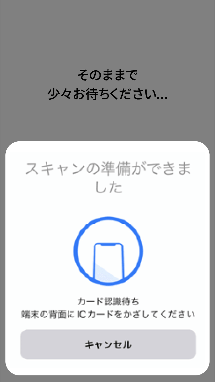 hanicaカード読み込み画面