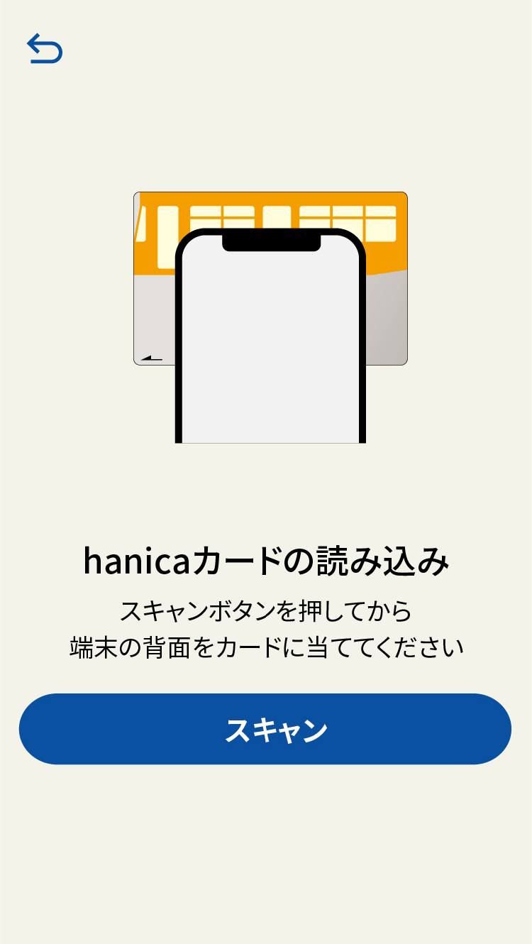 hanicaカードスキャン画面